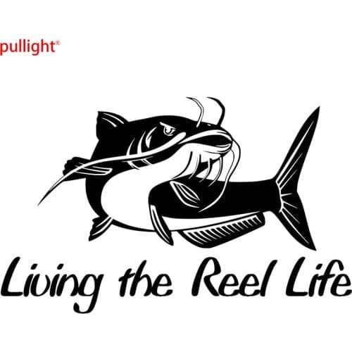 Cool fishing sticker vinyl funny decal fly fish kayak catfish boat car