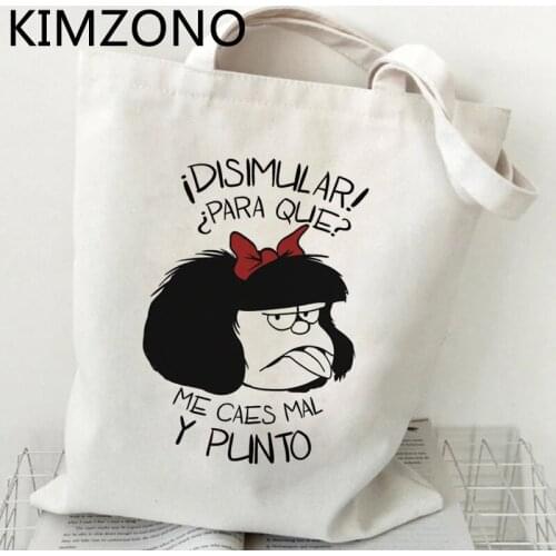 Mafalda shopping bag grocery shopper cotton bolsas de tela shopper shopping bag tote foldable sacolas
