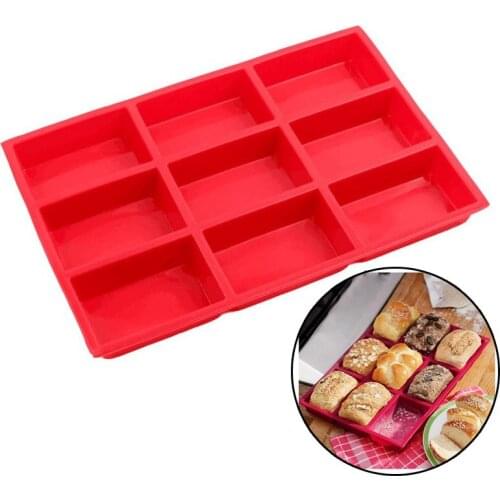 Multifunctional 9 Cavity Cake Mold Mini Fancy Brownie Cake Pan Silicone Mold Baking Mould
