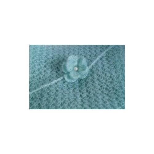 Crochet Mohair Headband With Flower Hairband Baby Girl Hair Decoration Photography Props