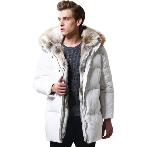2019 New Winter Jacket Men Cotton Coat Parkas Male Jacket Thickened Warm Rabbit Fur collar Raccoon fur Hooded Size 4XL 5XL
