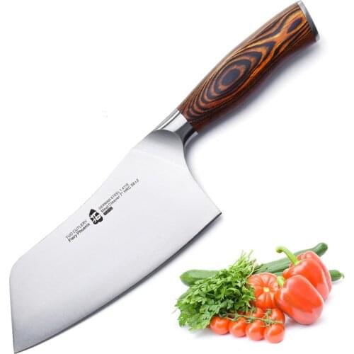 TUO Cutlery - German 1.4116 HC Stainless Steel Meat Cleaver Kitchen Chef knife - Ergonomic Pakkawood Handle - 7