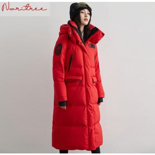 New Thick Warm Down Coats Winter Womens Was Thin Long Fluffy Hooded Down Coat Female Thicker Warm Down Jacket Down Parkas Wy310
