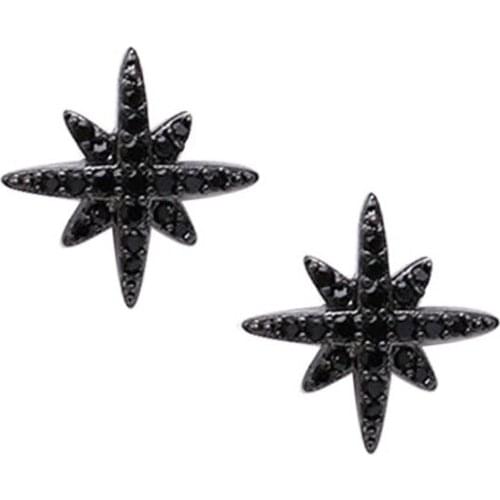 New Shining Rhinestone Earrings Six-pointed Inlay Stud Earring For Women Valentines Day Gift