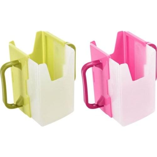New Baby Child Universal Juice Pouch Milk Box Holder Cup Toddler Self-Helper pink