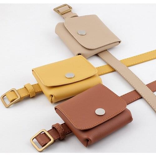 New Waist Bag PU Leather Fanny Pack Femal Belt Phone Pouch Small Chest Pack Bags Vintage Women Belt Messenger Bags