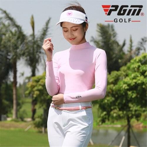 Pgm Womens Golf T Shirts UV Protect Long Sleeve Ladies Sportwear Underwear Golf Shirt Female Quick-Dry Golf Apparel A987