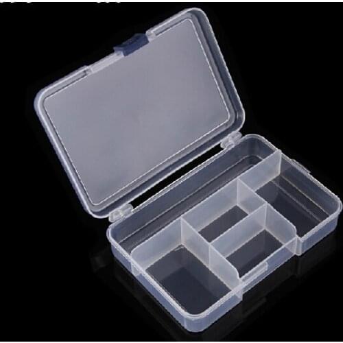 Plastic Clear Transparent Earrings Beads Ring Jewelry Findings Storage Box Cases Display Organizer 5 Compartment