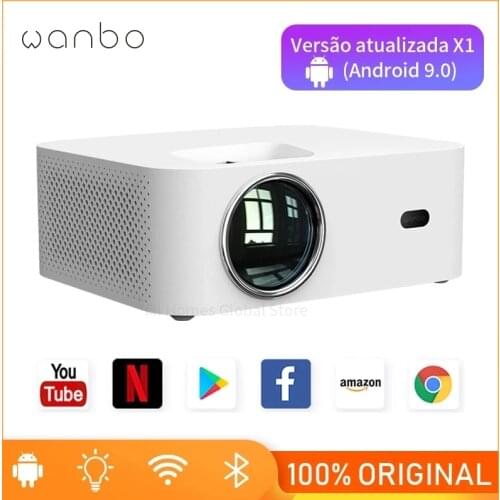 Global Version Wanbo X1 Projector Android 9.0 Support 1080P Mini LED Portable Projector 1280*720P Keystone Correction For Home