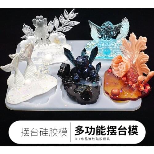 QIAOQIAODIY Large Table Decoration Mold Coaster Set Multi-standard Cup Mat Silicone Molds DIY Crystal Epoxy Jewelry Making Tool