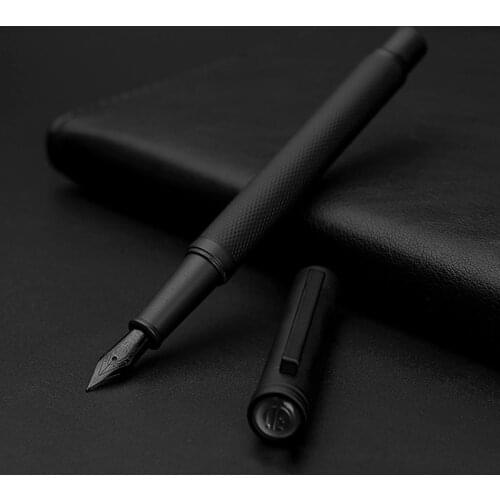 Hongdian Black Forest Fountain Pen Titanium Black EF/F/Bent Nib Beautiful Tree Texture Ink Pen, Spare Pen Nibs Option