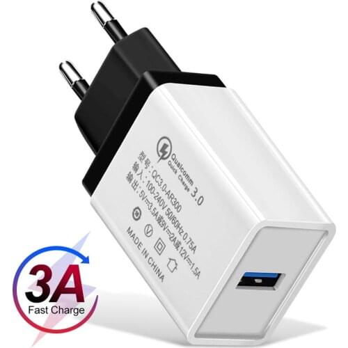 USB Charger Quick Charge 3.0 2.0 Travel Wall Fast Charging Adapter For iPhone XR Samsung S8 Tablet EU Plug Mobile Phone Chargers