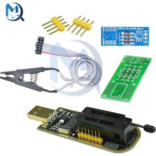 WCH341A USB Programmer Module + SOIC8 SOP8 Test Clip 24 25 Series EEPROM Flash BIOS USB Programmer Module