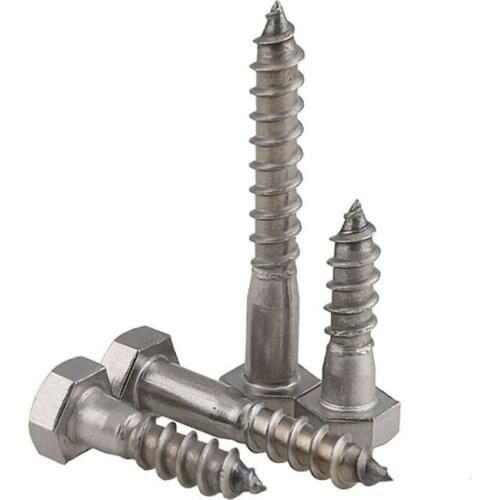 External Hex Head Self Tapping Wood Screw Hexagon Head Half Thread Bolt 304 A2 Stainless Steel M6 M8 M10 M12