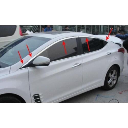 High quality stainless steel window trim cover(Up+Front,posterior triangle,a Set of 10pcs) For 2012 Hyundai Elantra
