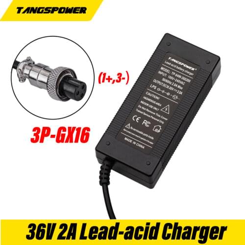 36V 2A GX16Connector Lead Acid Battery Charger E-bike Electric Scooter Charger Electric Bicycle Vehicles