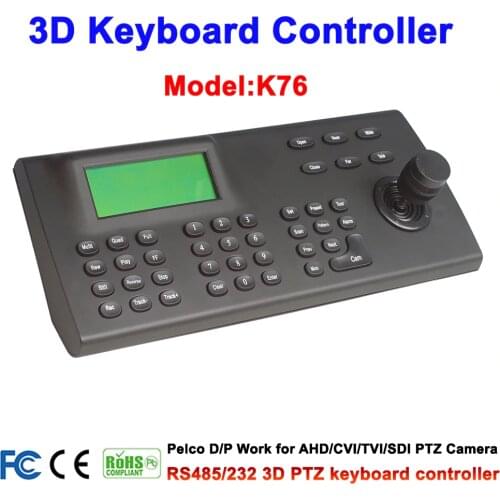 CCTV LCD Screen Display 3 Axis joystick RS485 Pelco Protocol keyboard controller for PTZ Cam Camera