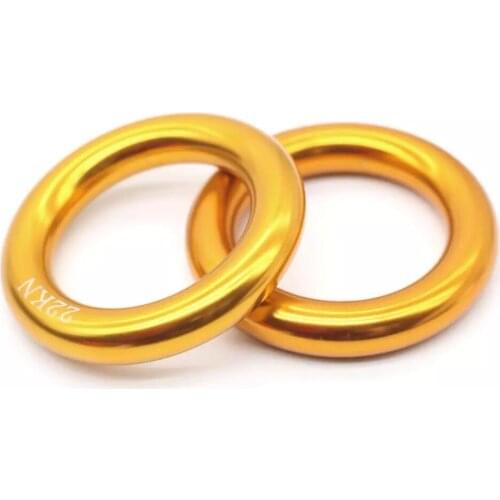1 Pair/ 2 PCS Gold 7075 Aviation Aluminum Alloy Indoor Outdoor Aerial Hammock Connector Aerial Yoga Silk Accessories O Ring 22KN
