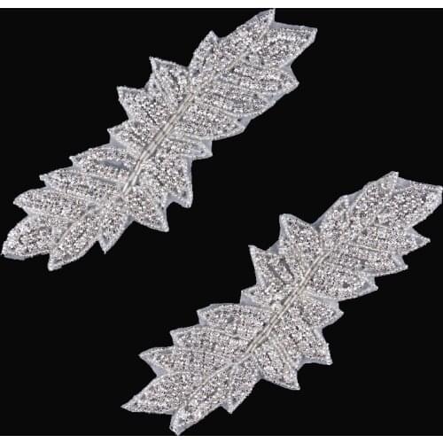 1pcs/lot)Sew On Lovely Flower Crystal Diamond Rhinestone Appliques Patch Hot Fix Beaded Trim For Girl Wedding/Bridal Belt