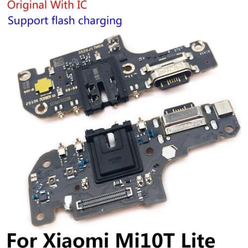 100%Original USB Charging Port For Xiaomi Mi 10T Lite Charger Board Flex Cable Dock Plug Connector With Microphone