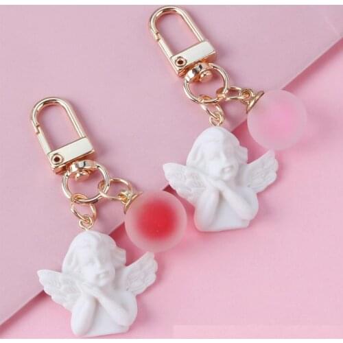 2021 Italy Vintage Baroque Angel Rainblow Bubbles Gold Plated Key Chains Bag Pendent Charm Airpods Accessories D806