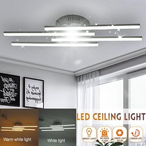 24W 18W AC85-265V LED Ceiling Lamp 3/4 Lights Parallel Straight Strip Ceiling Light for Bar Bedroom Corridor Living Room Kitchen
