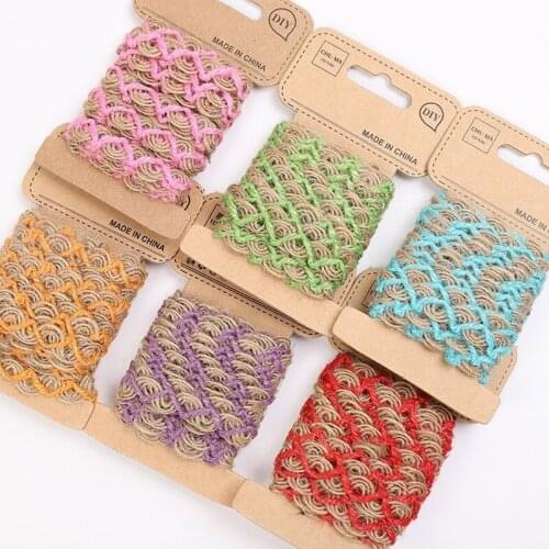 3m Natural Jute Ribbons Burlap Lace Craft Ribbon for Crafts Wraping Gifts Party Holiday and Rustic Wedding Decorations