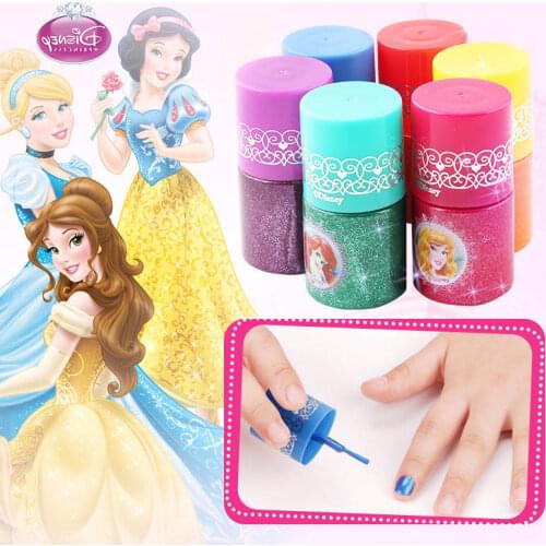 3 pcs/set Disney Childrens Makeup Toy Nail Set Non-toxic and tasteless water-based nail oil Princess girl Polish can tear