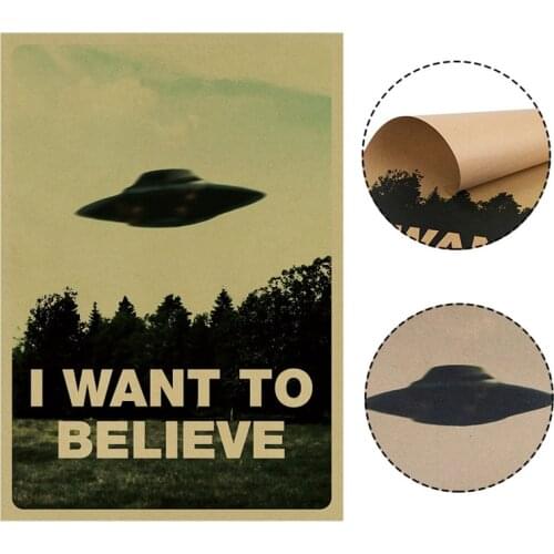 51.5X36cm Vintage Classic Movie The Poster I Want To Believe Poster Bar Home Decor Kraft Paper Painting Wall Sticker