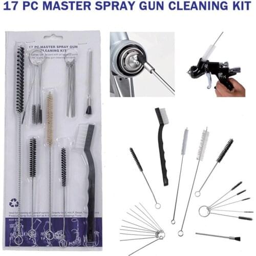 17 piece automatic cleaning brush gun parts cleaning gun kit mechanical cleaning brush nylon strip brush