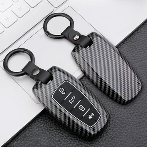 Carbon fiber ABS Car Key Fob Cover Case For Haval F5 F7 F7X Coupe H7 H8 H9 GMW H6 H2 H2s Auto Smart Remote keychain