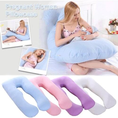 Pregnant Women Pillowcase Large U-shaped Maternal Cushion Cover Multi-functional Side Sleep Cotton Pillowcase Support Dropship