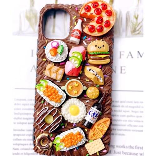 Handmade Case For iPhone 12 pro max Pretty Chocolate XS MAX XR Phone Cover iP11 Cute Dog Cream Shell 7/8+ DIY SE 2020 Candy Food