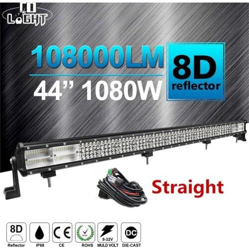 CO LIGHT 8D 4 Row 44" LED Light Bar 1080W Combo Beam Led Bar Work Light 12V 24V For 4x4 Truck ATV Offroad Uaz Auto Driving Light