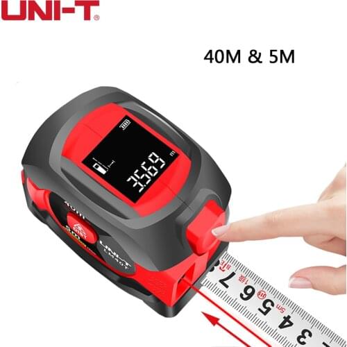 UNI-T LM40T laser rangefinder 40M laser tape measure digital telescopic 5m tape ruler measuring tool with LCD display