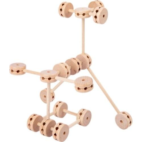 Childrens DIY Wooden Insert Beads Tent Castle Building Blocks Insert Beads Building Blocks 60 Childrens Building Toy