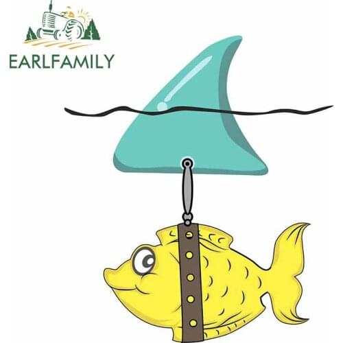 EARLFAMILY 13cm x 11.1cm for Fish Disguise Shark Shark Fin Joke Decal Personality Waterproof Car Stickers for Vehicle Window
