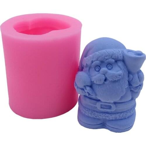 Santa Claus Design Candle Mold Soap Mold Christmas Decorating Silicone Mold for Candle Wax Gypsum Resin Crafts Molds