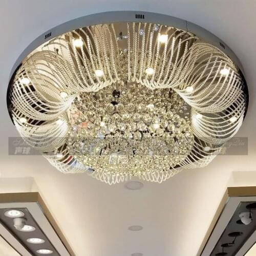 Hotel crystal lamp lobby large sales department hotel club meeting room villa ceiling lamp non-standard project customization