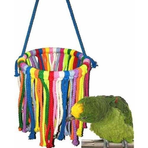 Interactive Pet Bird Parrot Rope Perches Cage Accessories Comfy Perch Parrot Toys for Cotton Bungee Bird Toy Lovebird Toys