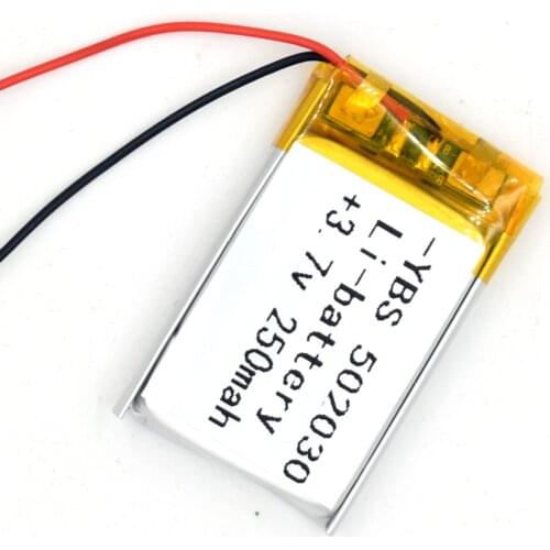 50PCS 3.7V 250 mAh Li-Polymer Rechargeable Battery 502030 Li Po ion for GPS Bluetooth MP3 MP4 MP5 Watch 052030