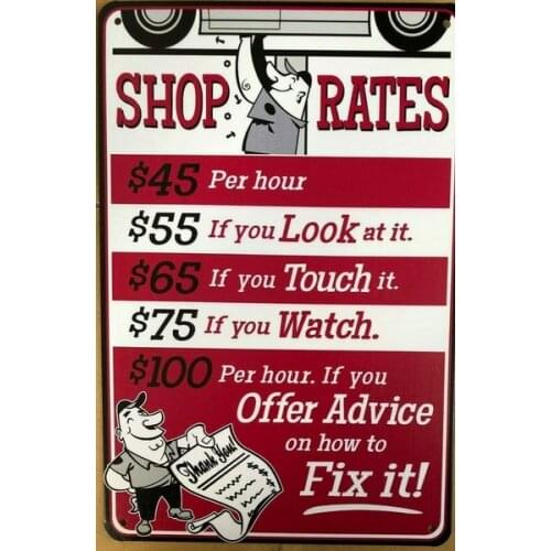 Mecánica garaje aspecto rústico Vintage Tin Signs hombre Cueva, cobertizo & Bar Sign