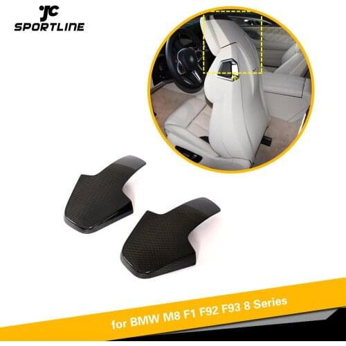 Car Seat Back Shell Cover Trim For BMW 8 Series F91 F92 F93 M8 2020 2021 Interior Seat Cover Trim Moulding Carbon Fiber