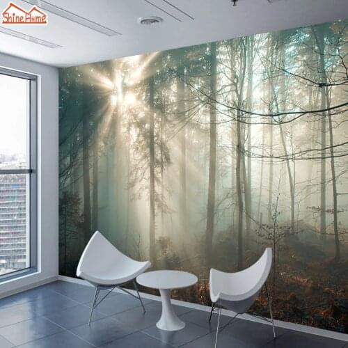 Foggy Forest Photo Wallpaper 3d Contact Wall Paper Papers Home Decor Wallpapers for Living Room Peel and Stick Mural Murals Roll