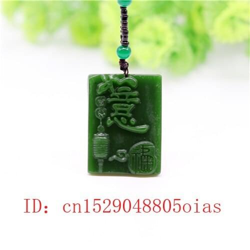 Natural Green Jade Chinese Style Pendant Necklace Charm Jadeite Jewelry Carved Amulet Fashion Accessories Gifts for Women Men