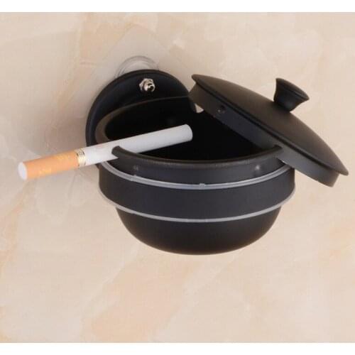 Wall-mounted Stainless Steel Ashtray Bathroom Puch Free Creative Personality Ash Box With Lid