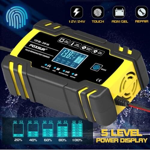 12V-24V 8A Full Automatic Battery-chargers Digital LCD Display Car Battery Chargers Power Puls Repair Chargers Wet Dry Lead Acid