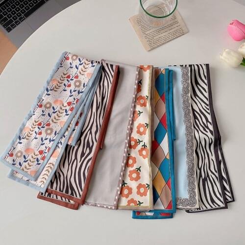 2021 INS New Women Vintage Elegant Print Bandanas Scarf Lady Sweet Hair Ribbon Headband Turban Hairband Fashion Hair Accessories