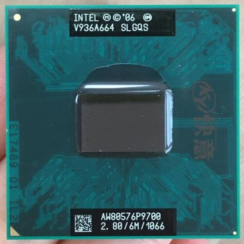 Intel cpu laptop Core 2 Duo P9700 CPU 6M Cache/2.8GHz/1066/Dual-Core Laptop processor for PM45 GM45