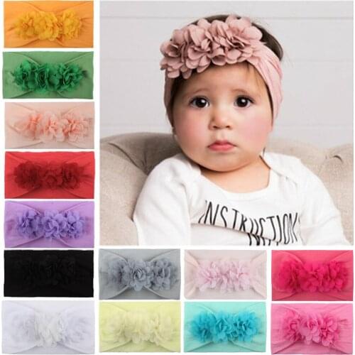 Chiffon Flower Baby Hair Accessories Soft Comfortable Nylon Headband Childrens Accessories Cute Princess Headband for Newborn